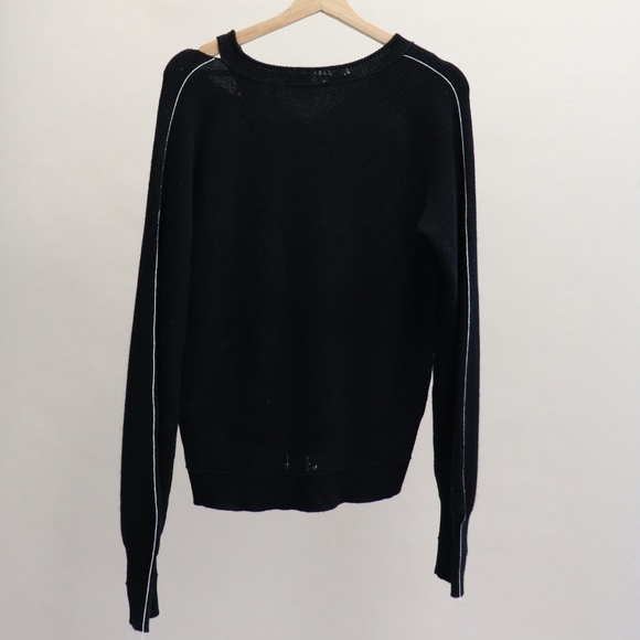 NWT Helmut Lang Distressed V Neck Sweater Black - Picture 6 of 8